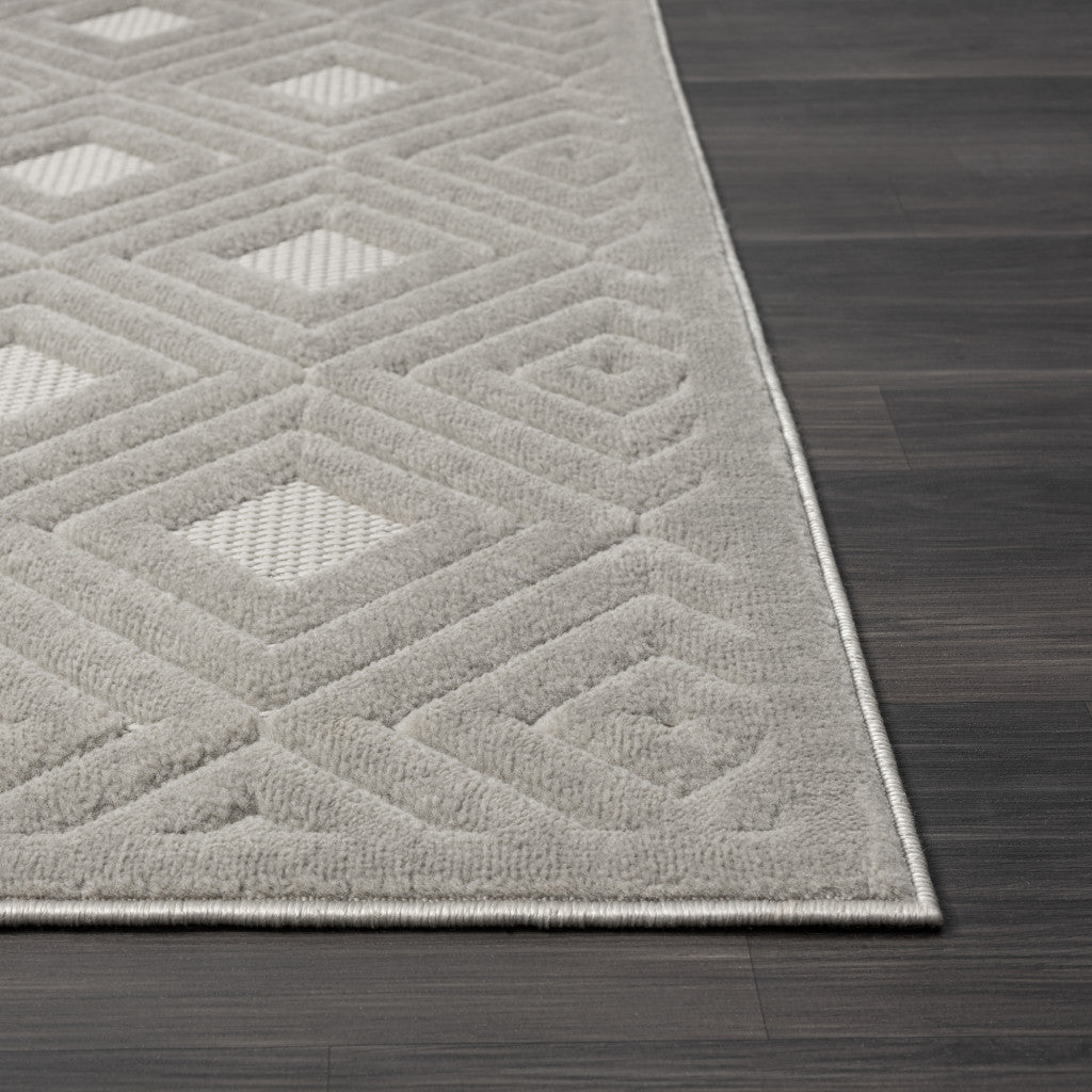 8' x 10' Gray Geometric Area Rug