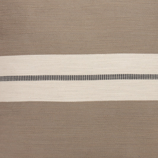 20" X 20" Brown Striped Cotton Zippered Pillow