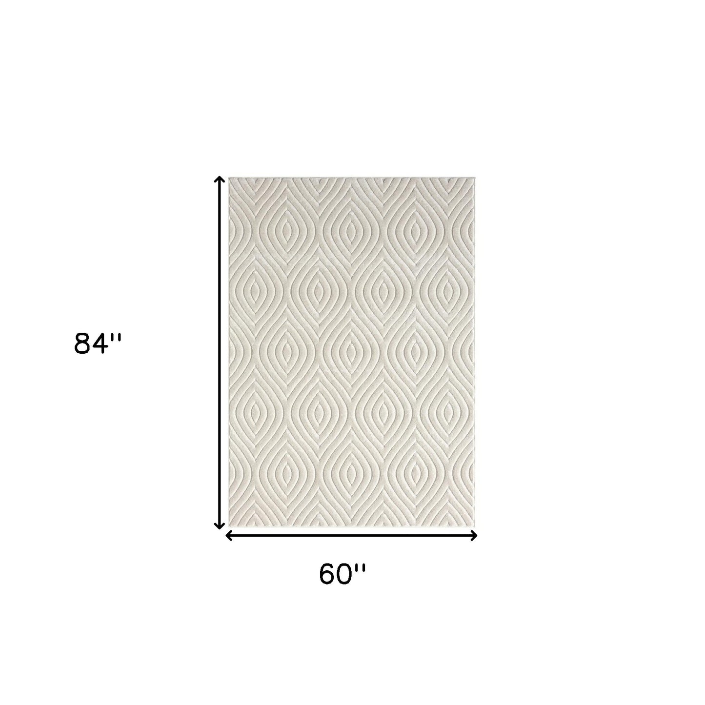 5' x 7' Ivory Trellis Area Rug
