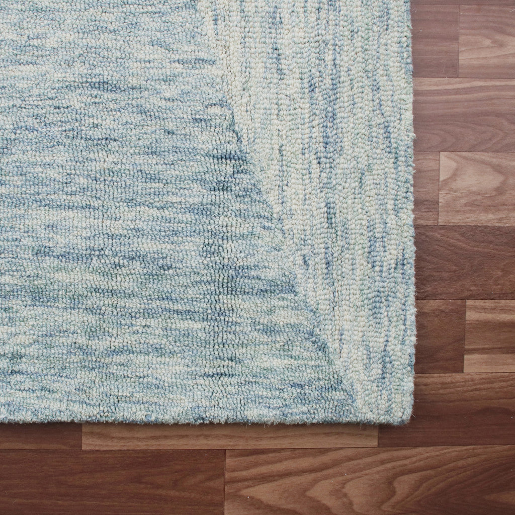 5' x 7' Blue Wool Abstract Hand Tufted Area Rug