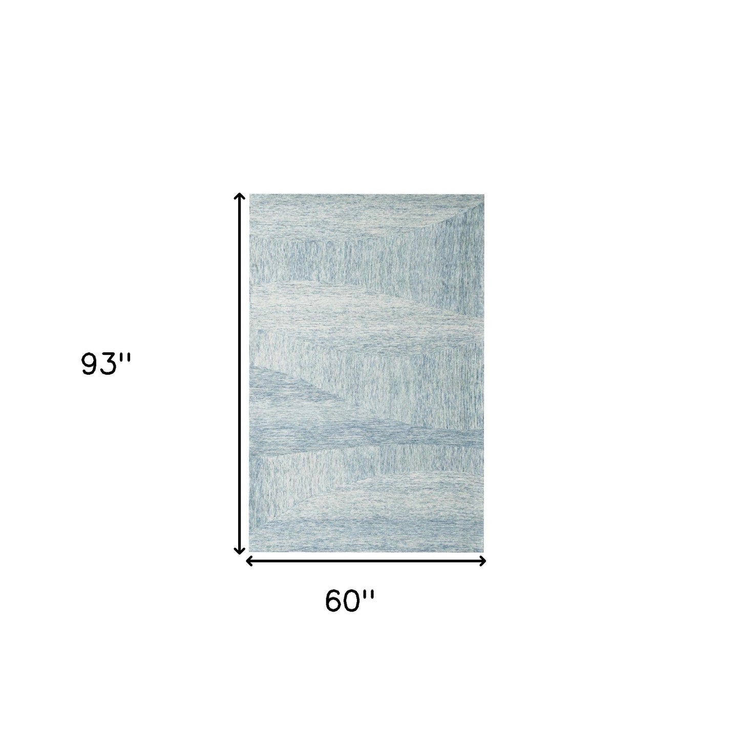 5' x 7' Blue Wool Abstract Hand Tufted Area Rug