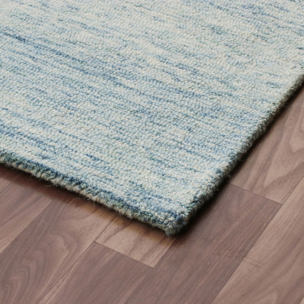 5' x 7' Blue Wool Abstract Hand Tufted Area Rug