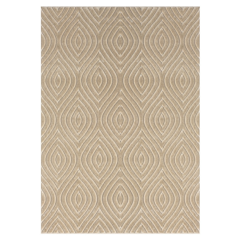 8' x 10' Beige Trellis Area Rug