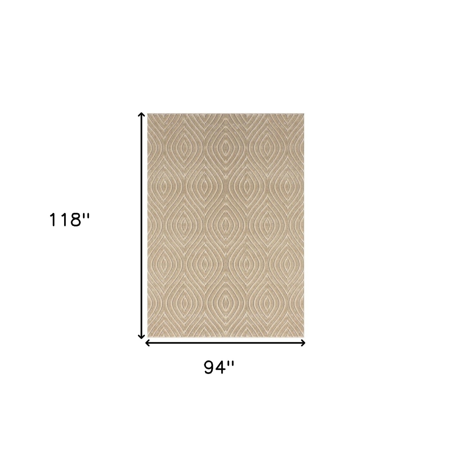 8' x 10' Beige Trellis Area Rug