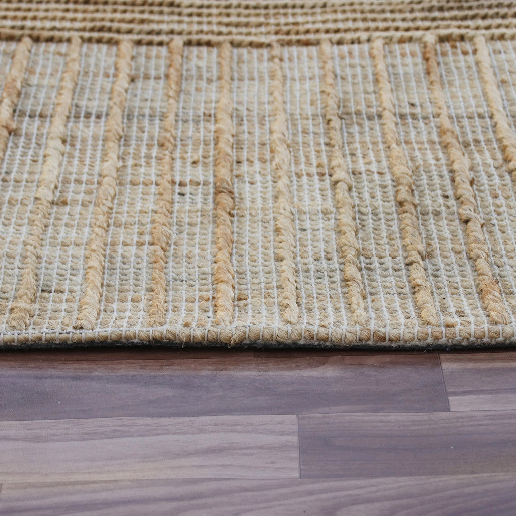 5' x 8' Brown Striped Hand Woven Area Rug
