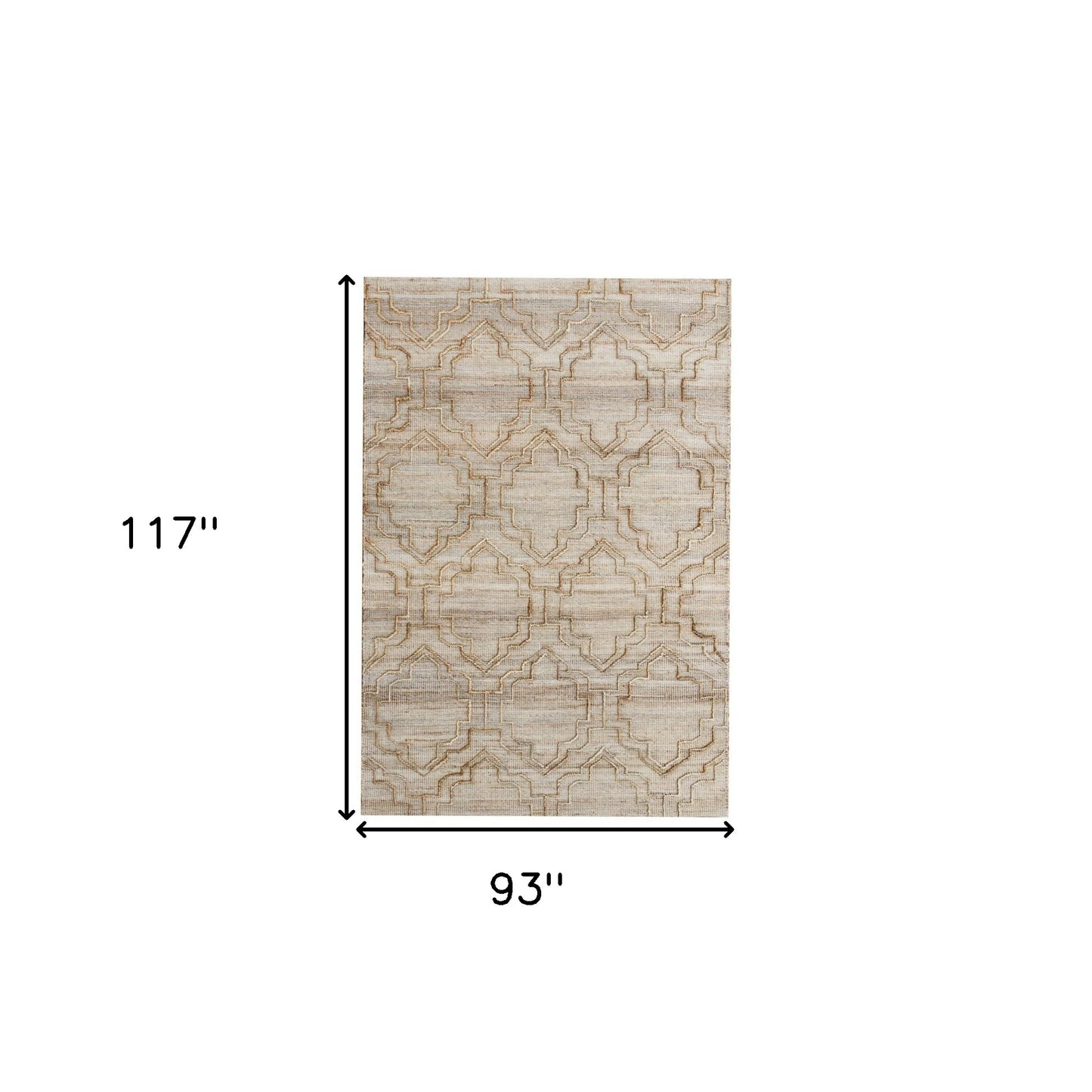 8' x 10' Brown Trellis Hand Woven Area Rug