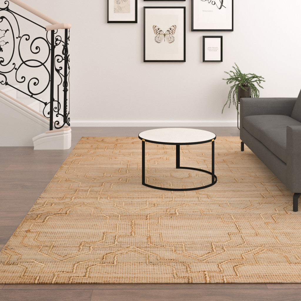8' x 10' Brown Trellis Hand Woven Area Rug