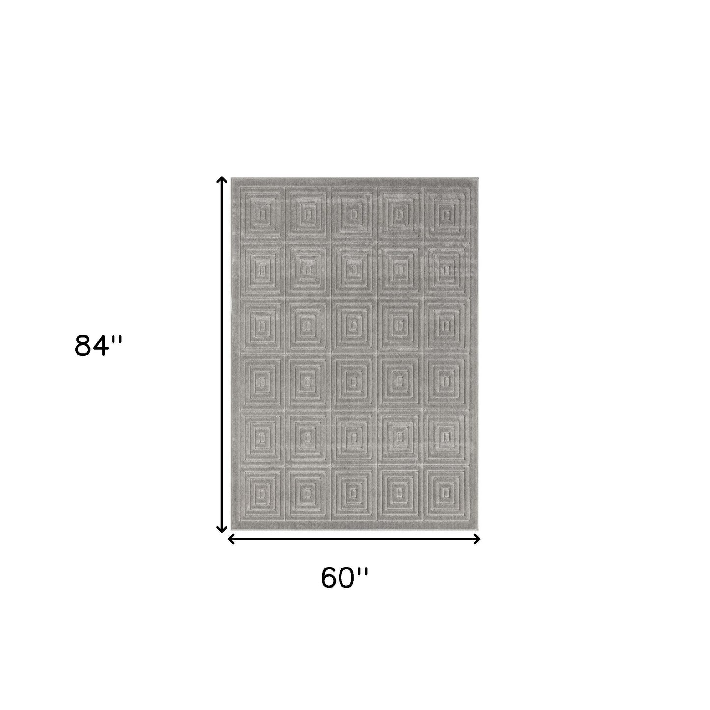 5' x 7' Gray Geometric Area Rug
