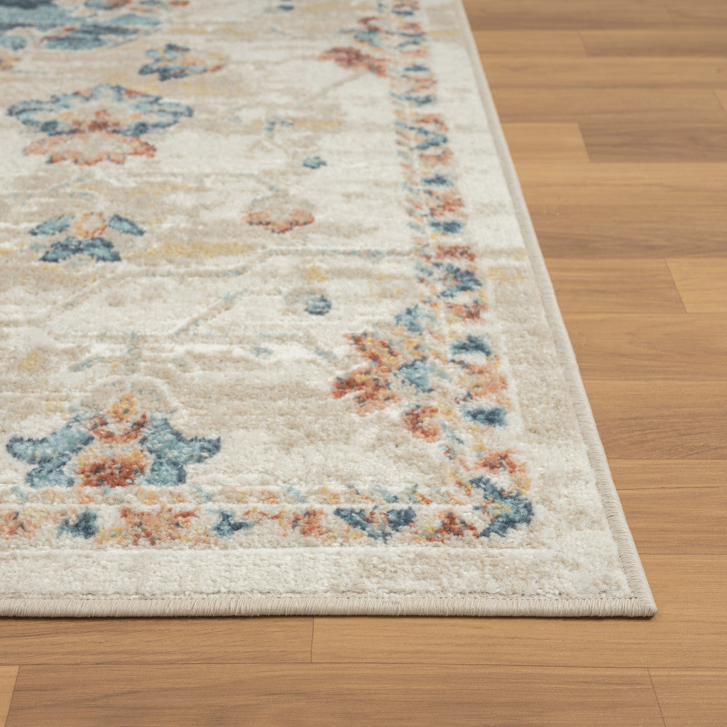 8' x 10' Ivory Medallion Area Rug