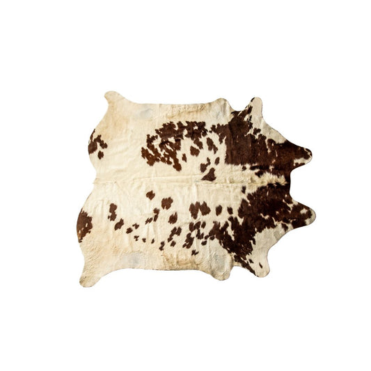 5' x 7' Brown and White Cowhide Hand Knotted Area Rug