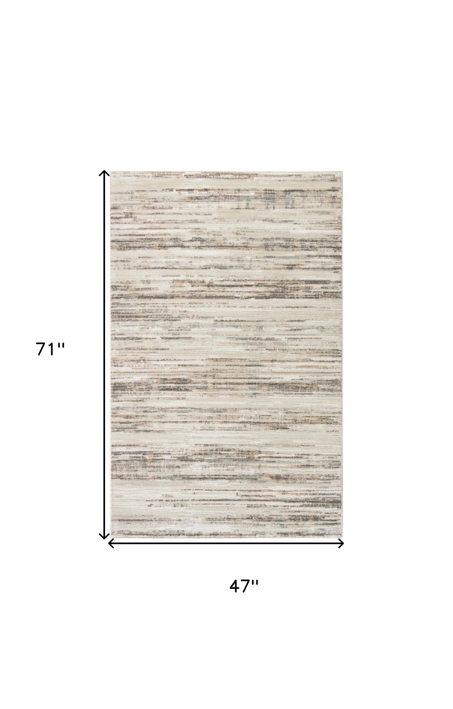 4' x 6' Cream Abstract Distressed Area Rug