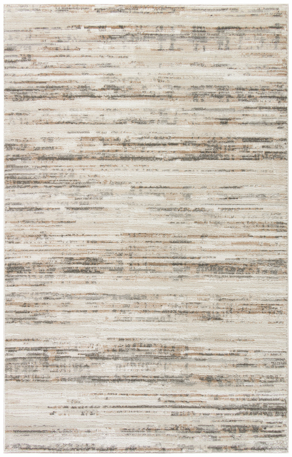 4' x 6' Cream Abstract Distressed Area Rug