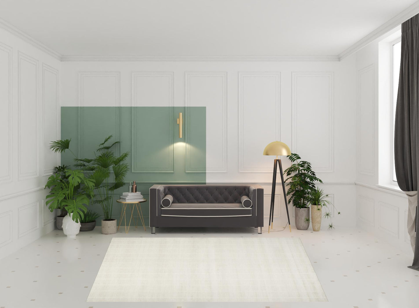 8' x 10' Cream Geometric Area Rug