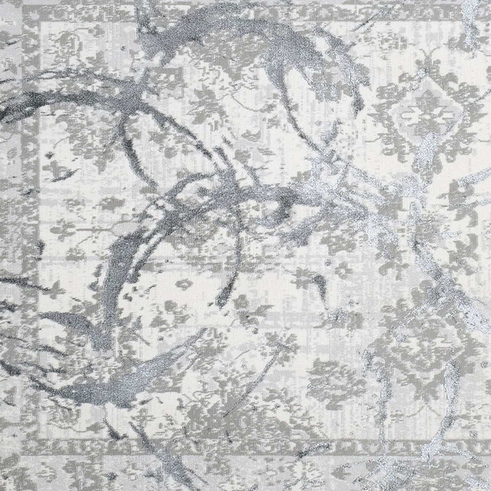 3' X 5' Gray Abstract Area Rug