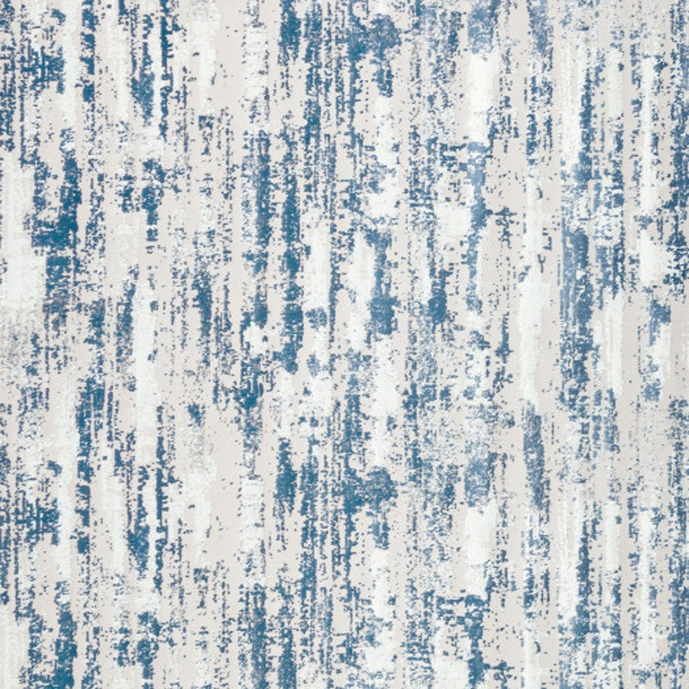 5' x 8' Navy Blue Abstract Washable Non Skid Area Rug