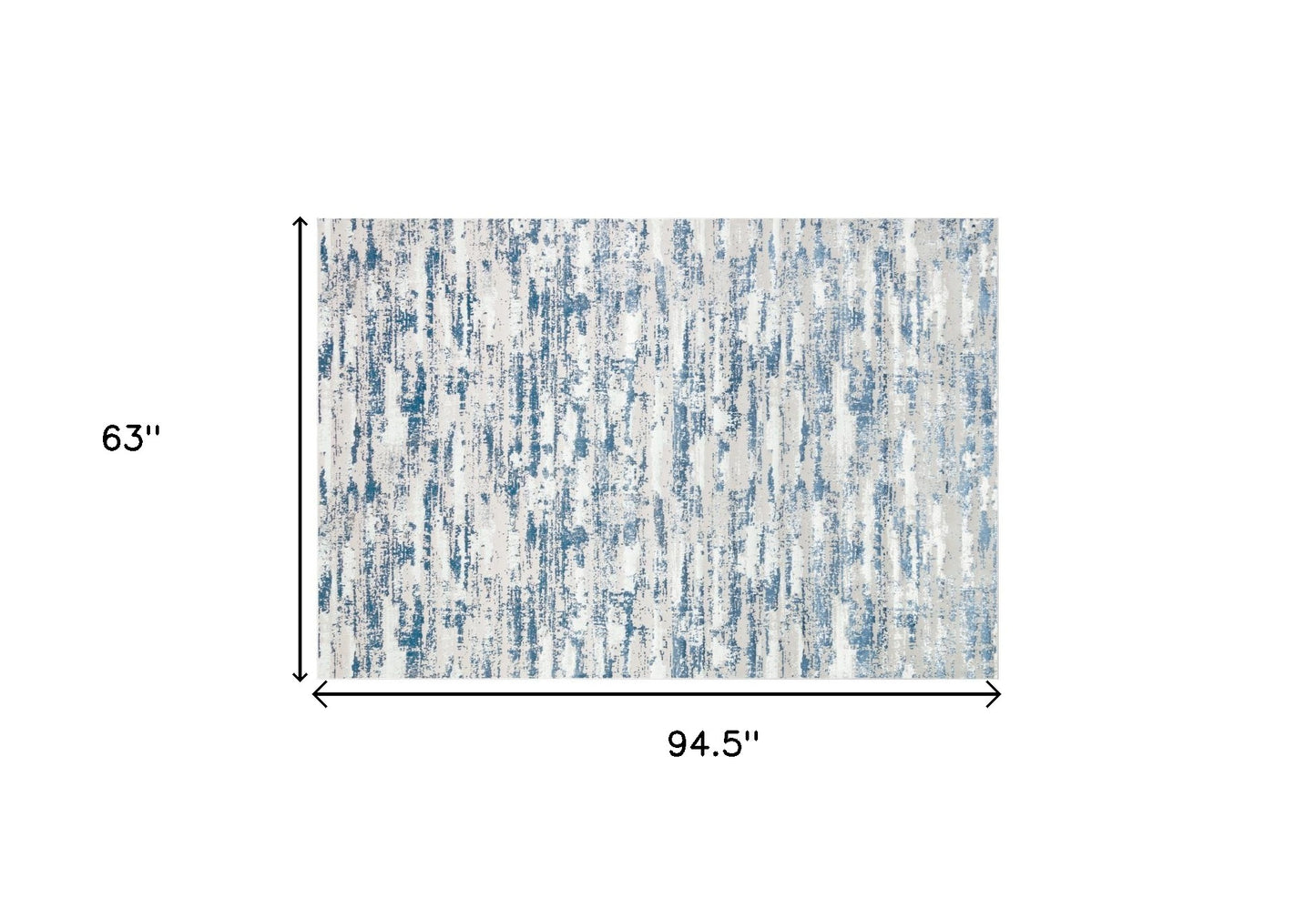 5' x 8' Navy Blue Abstract Washable Non Skid Area Rug