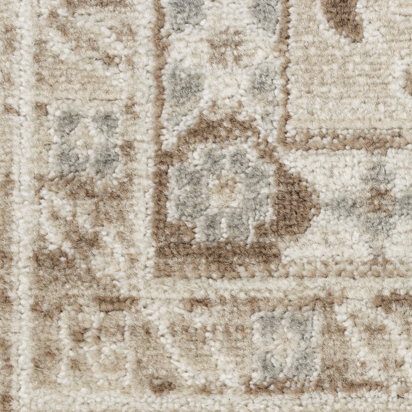 5' x 7' Brown Geometric Distressed Area Rug