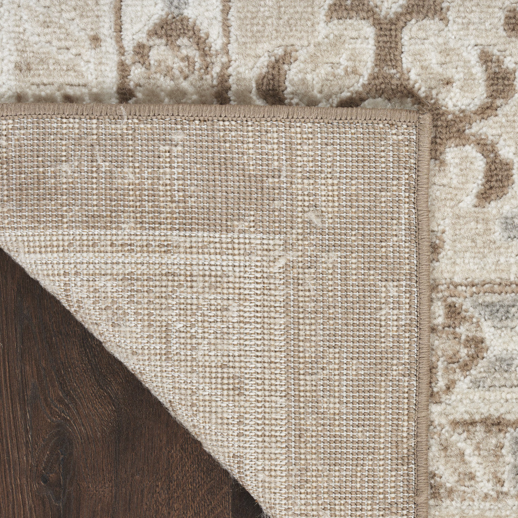 5' x 7' Brown Geometric Distressed Area Rug