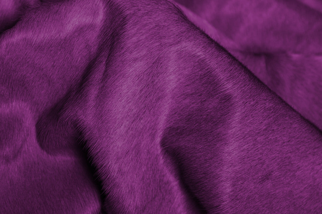 6' x 7' Plum Cowhide Handmade Area Rug