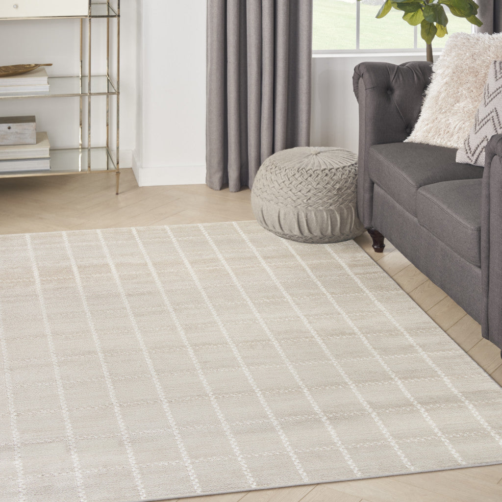 4' x 6' Cream Geometric Area Rug