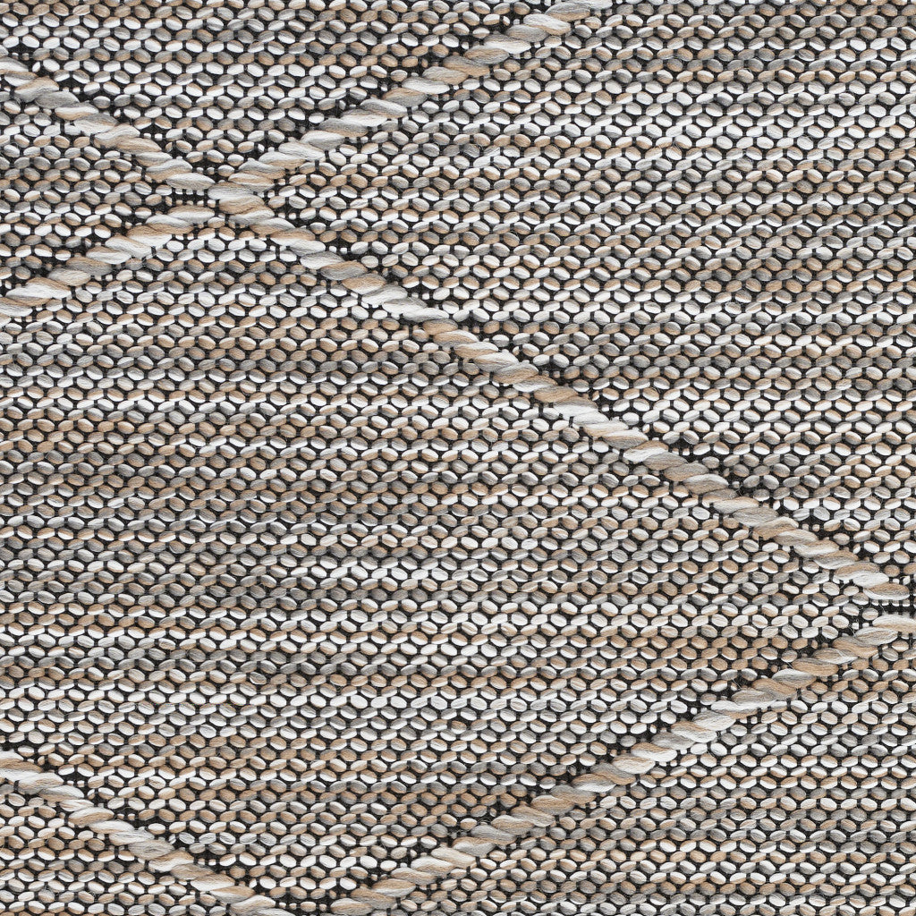 4' x 6' Gray Geometric Power Loom Non Skid Area Rug
