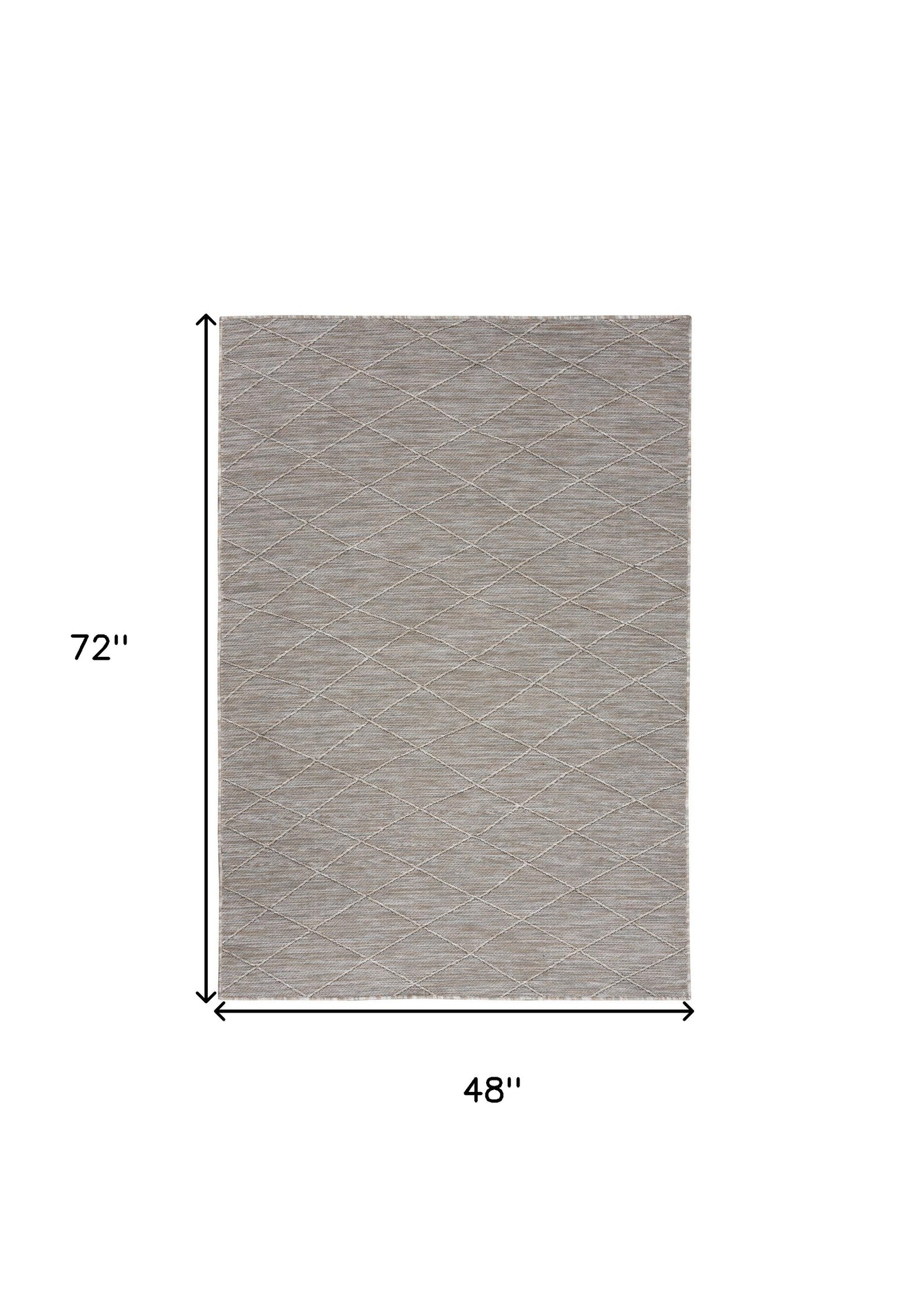 4' x 6' Gray Geometric Power Loom Non Skid Area Rug
