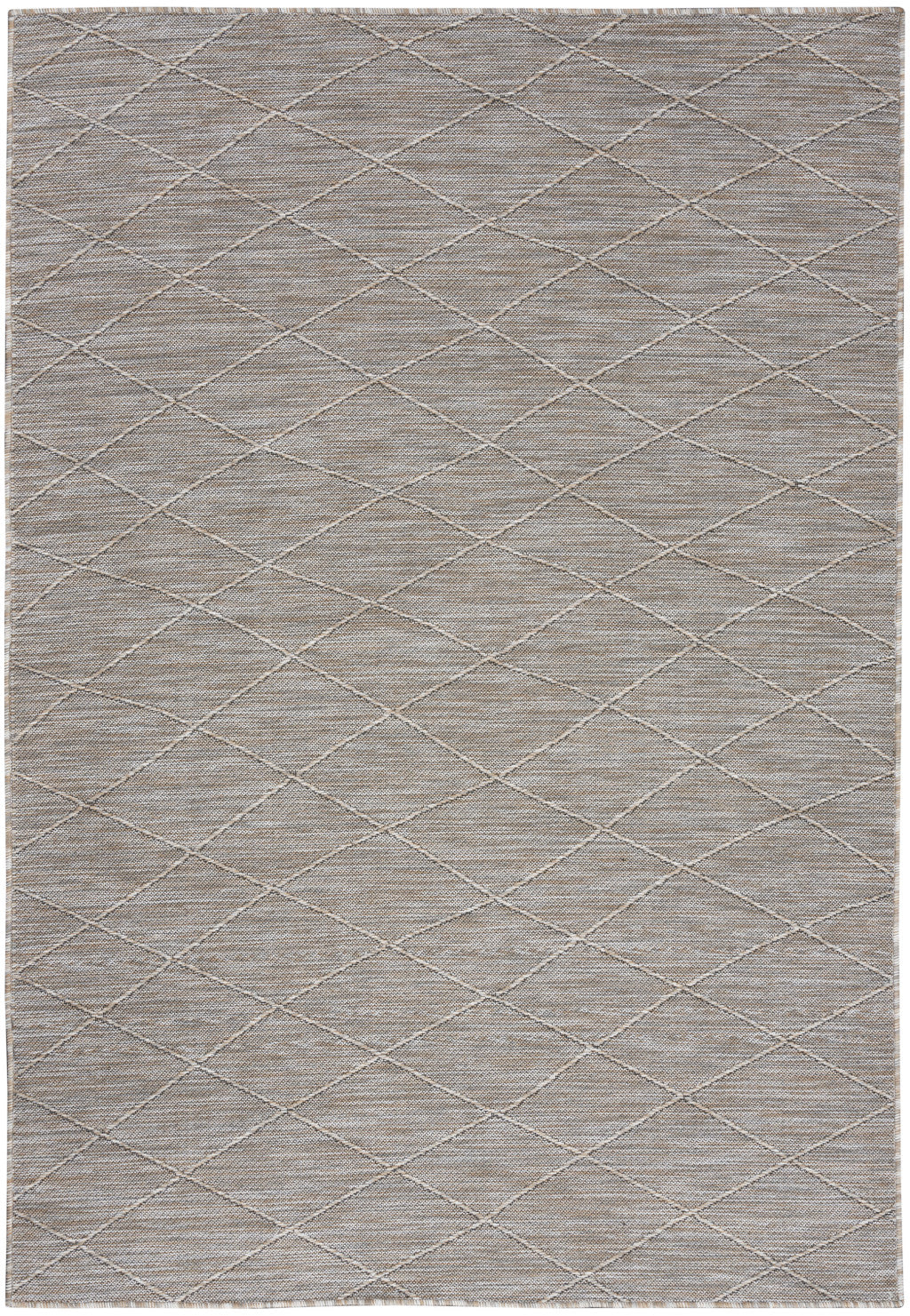 4' x 6' Gray Geometric Power Loom Non Skid Area Rug