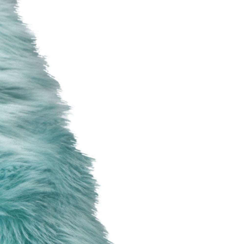 4' x 6' Turquoise Sheepskin Washable Area Rug