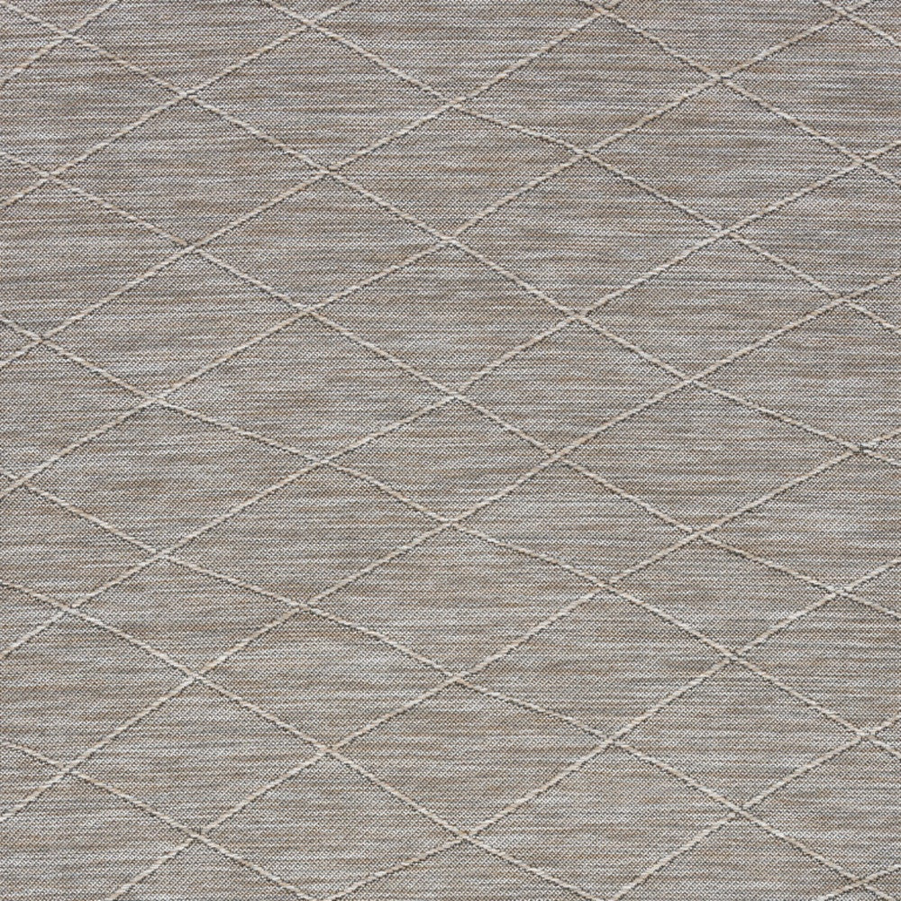 4' x 6' Gray Geometric Power Loom Non Skid Area Rug