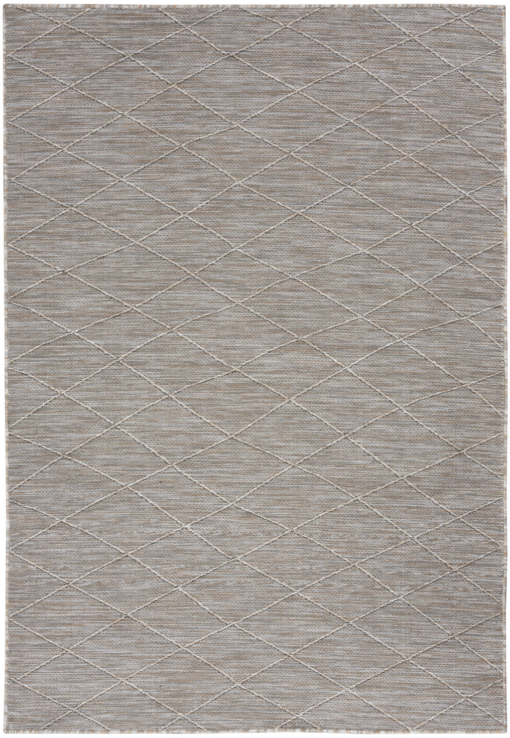 4' x 6' Gray Geometric Power Loom Non Skid Area Rug