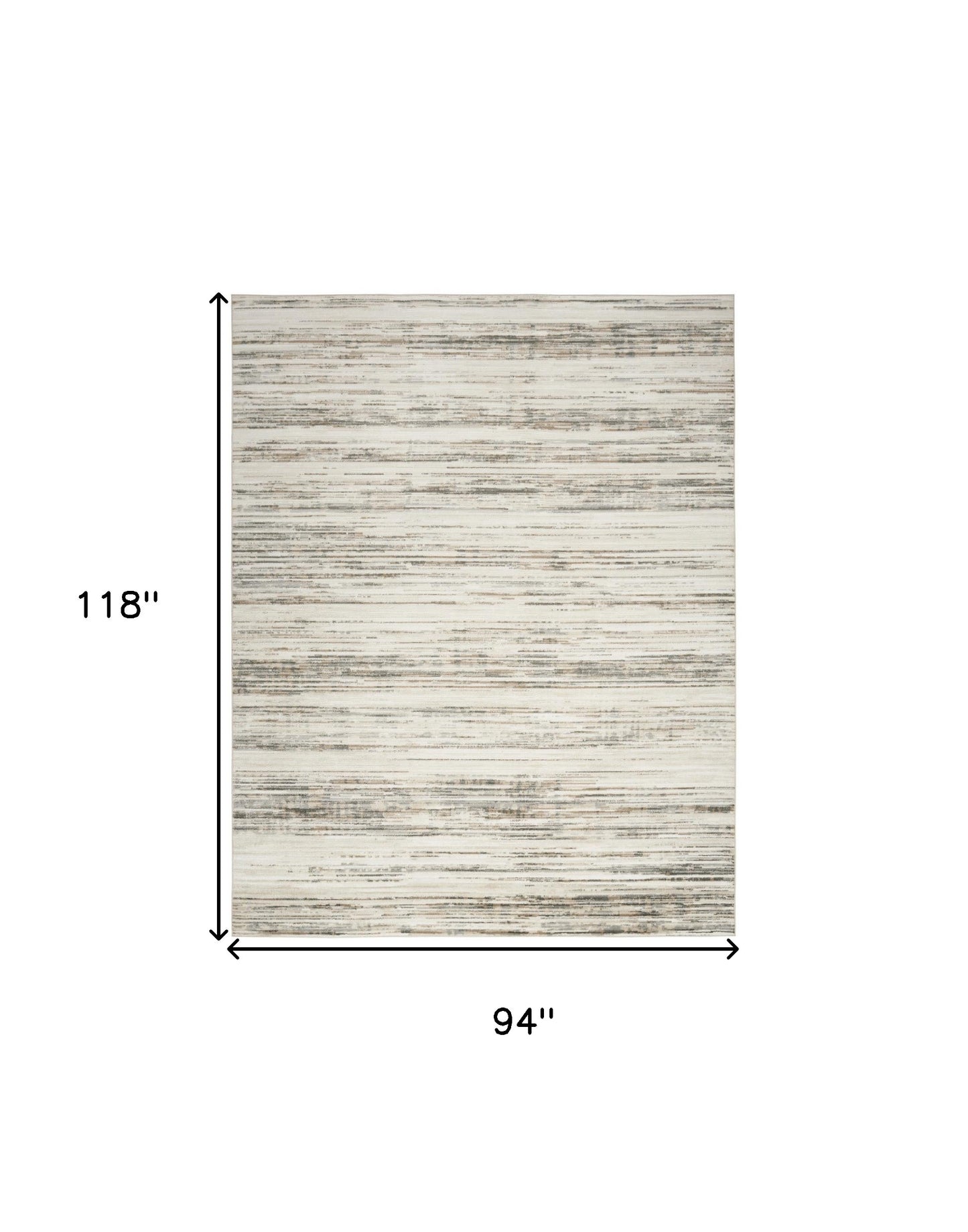 8' x 10' Cream Abstract Distressed Area Rug