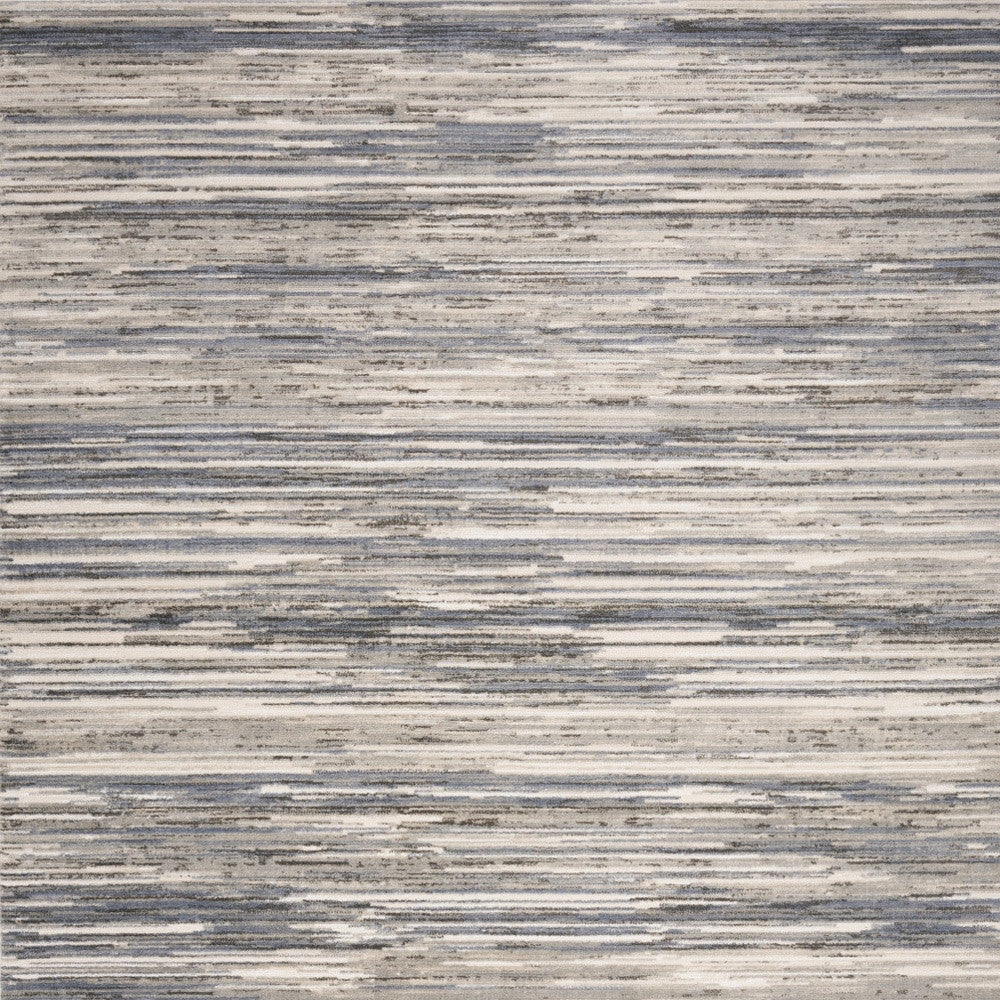 5' x 7' Cream Abstract Distressed Area Rug