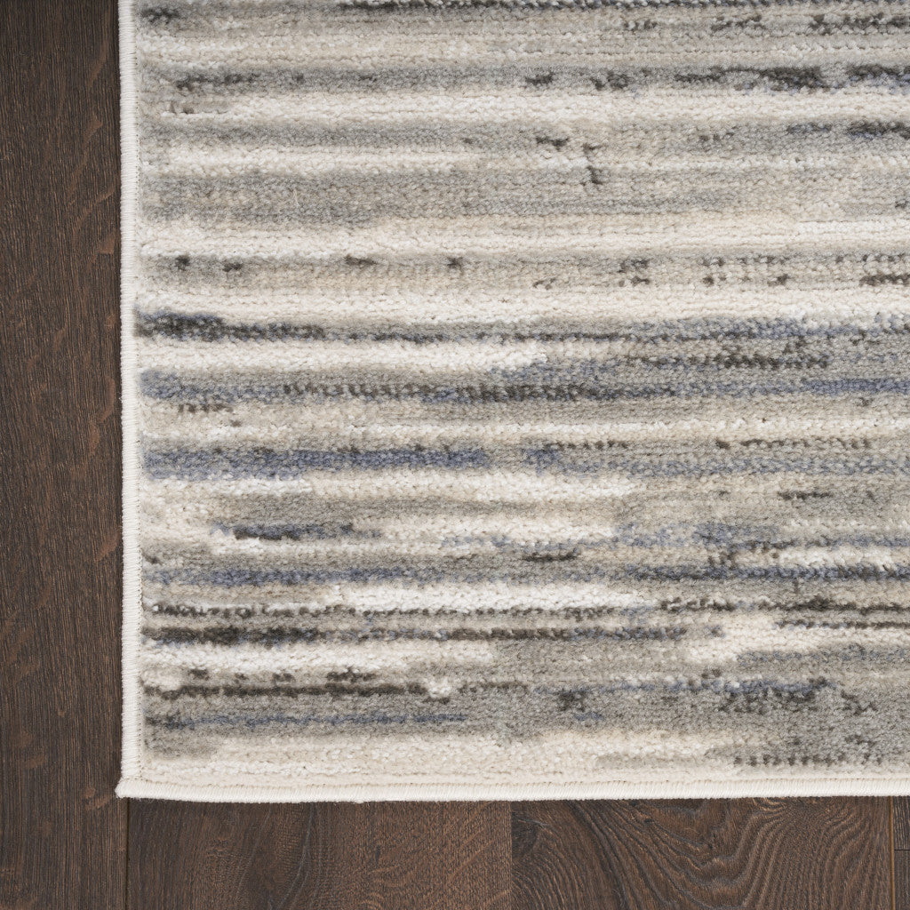 5' x 7' Cream Abstract Distressed Area Rug