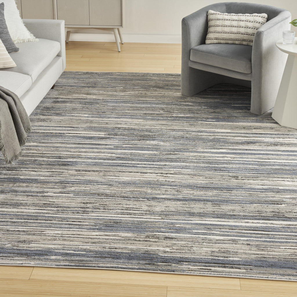 5' x 7' Cream Abstract Distressed Area Rug