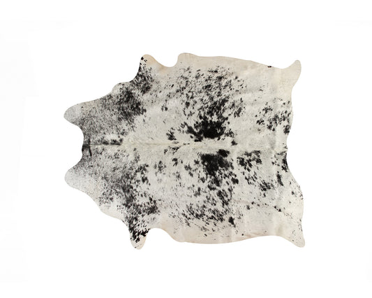 5' x 7' Black and White Cowhide Hand Knotted Area Rug