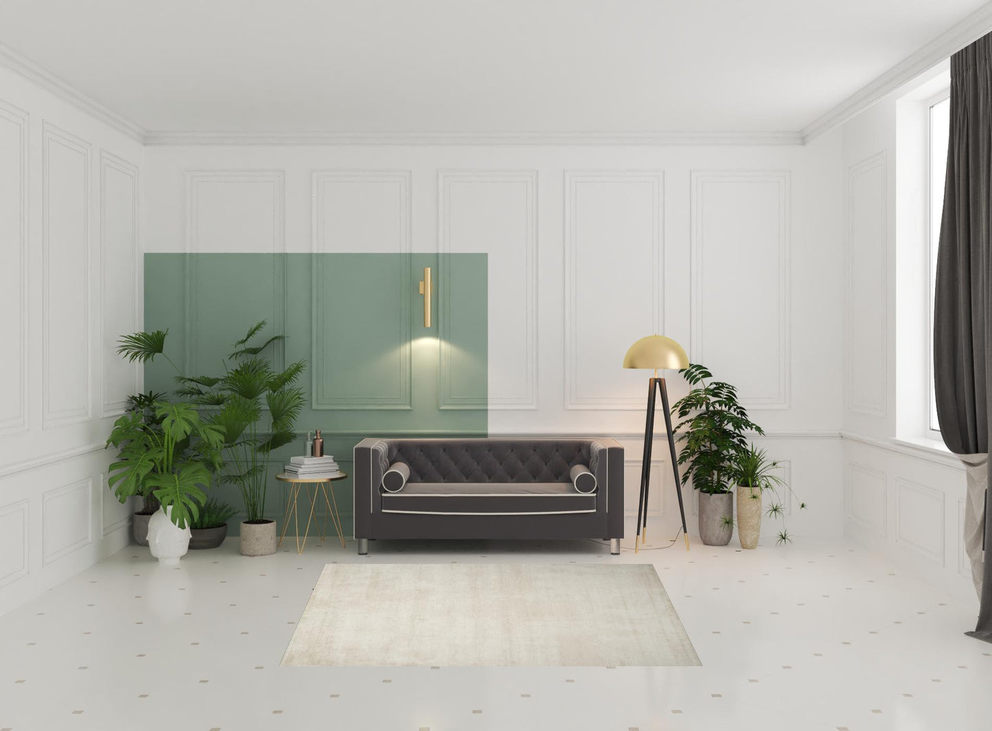 5' x 7' Cream Abstract Area Rug