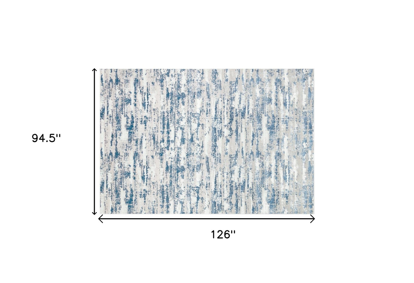 8' x 11' Navy Blue Abstract Washable Non Skid Area Rug