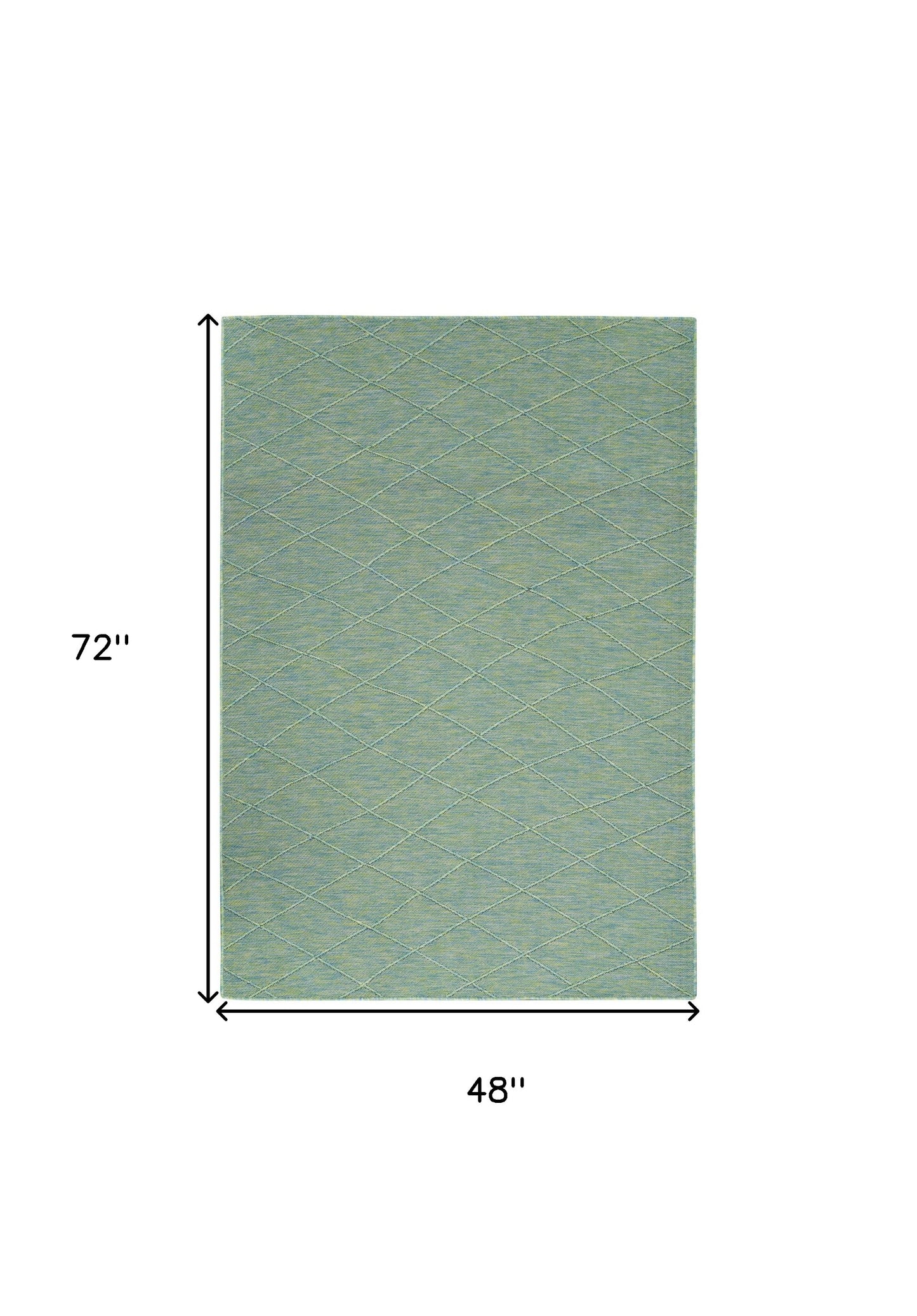 4' x 6' Blue Geometric Power Loom Non Skid Area Rug