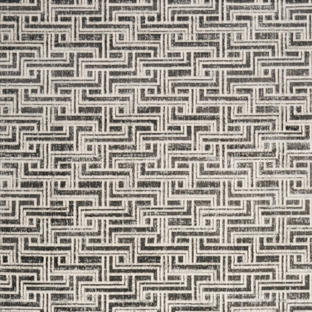 8' x 10' Gray Geometric Distressed Area Rug