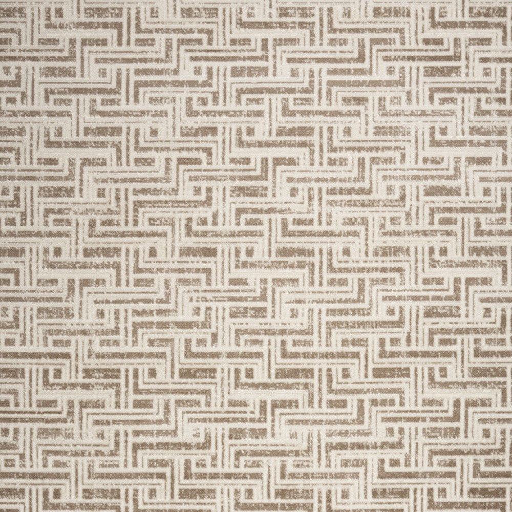 5' x 7' Brown Geometric Distressed Area Rug