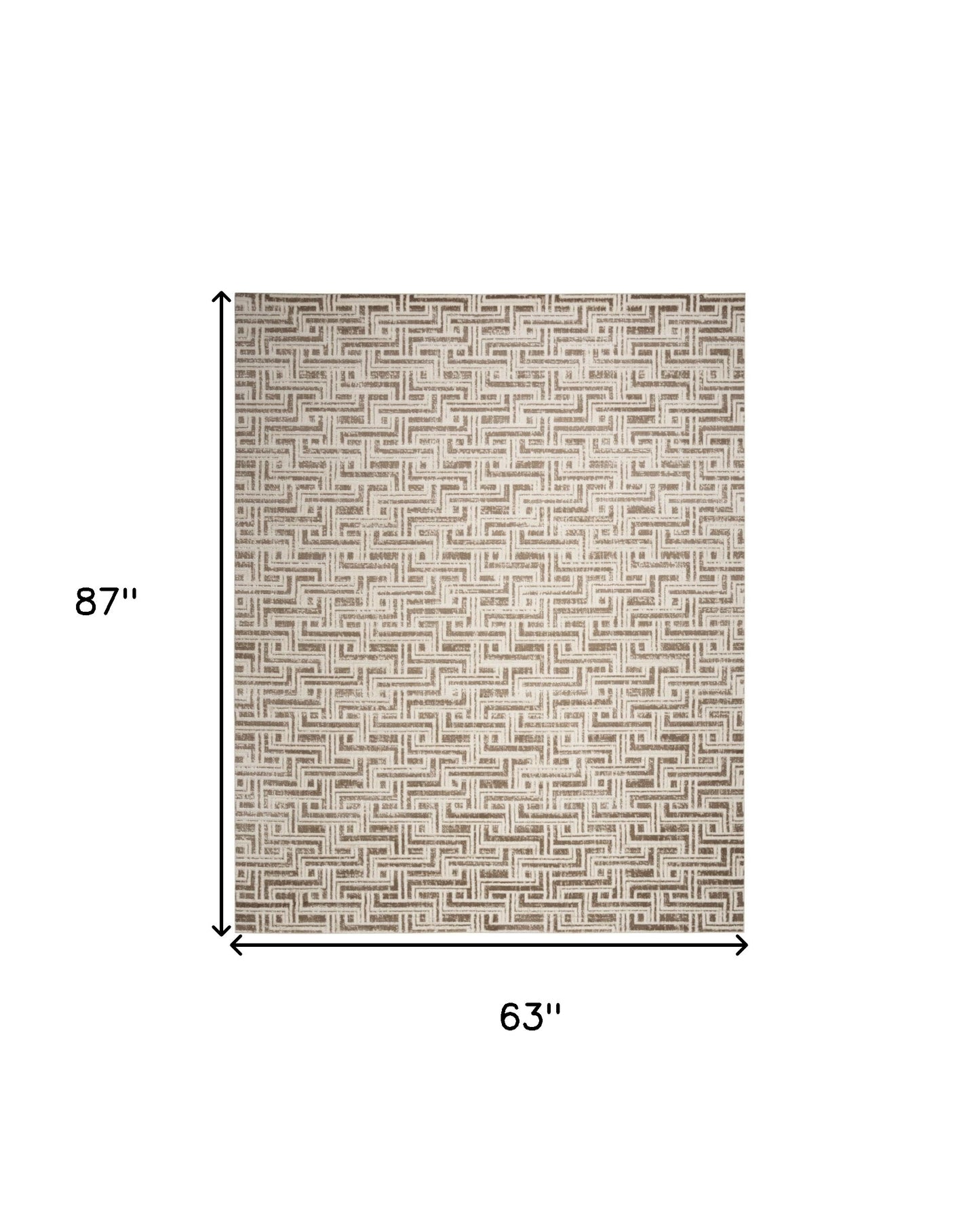 5' x 7' Brown Geometric Distressed Area Rug