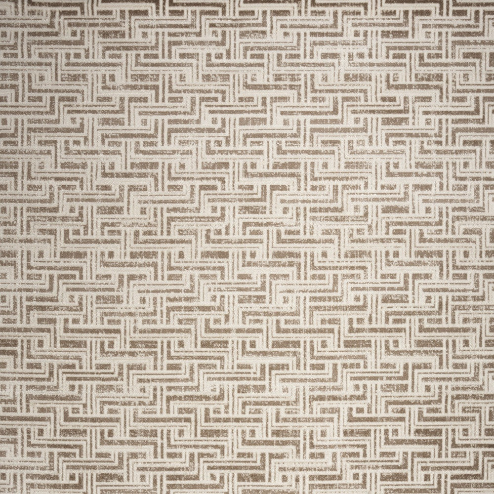 5' x 7' Brown Geometric Distressed Area Rug
