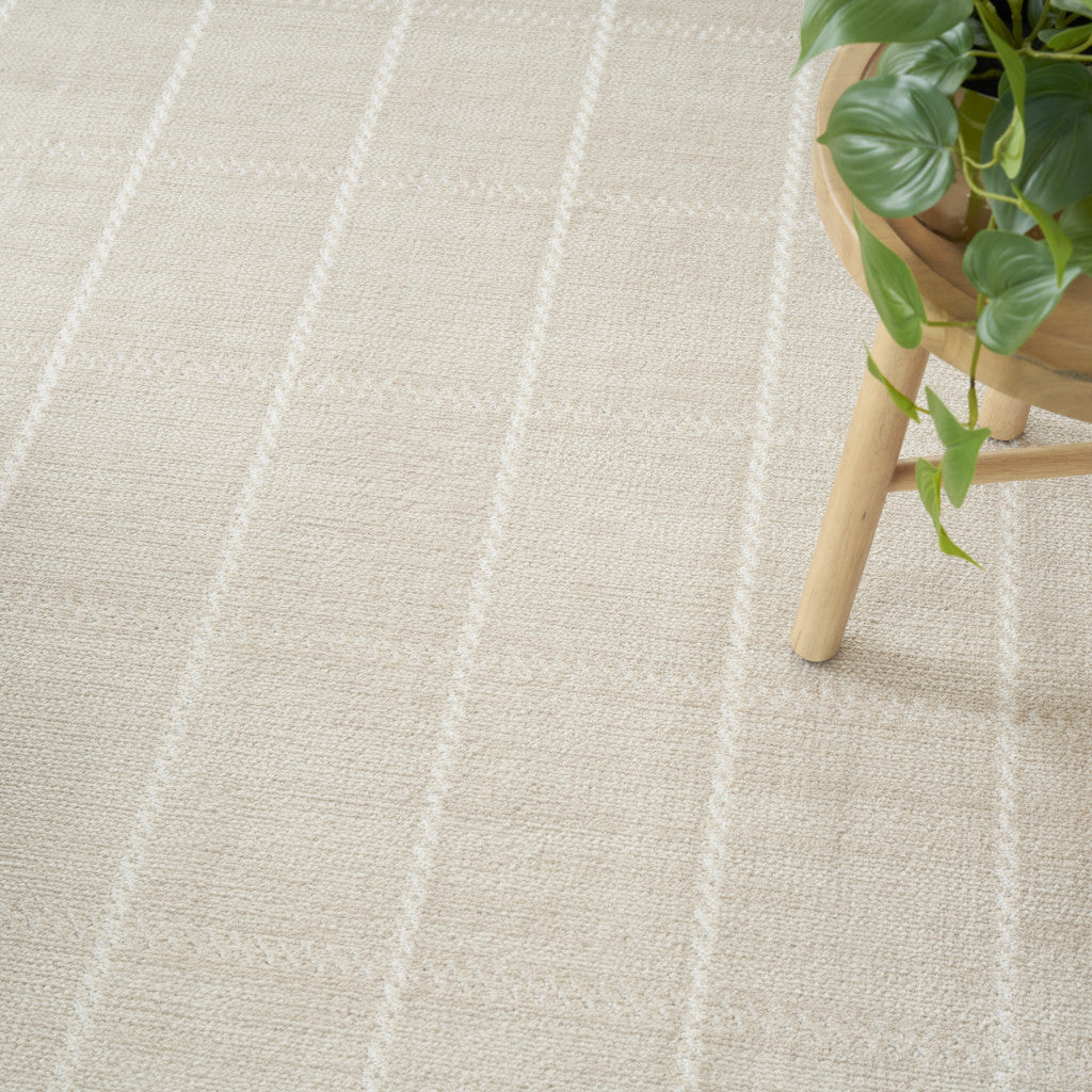 5' x 7' Cream Geometric Area Rug
