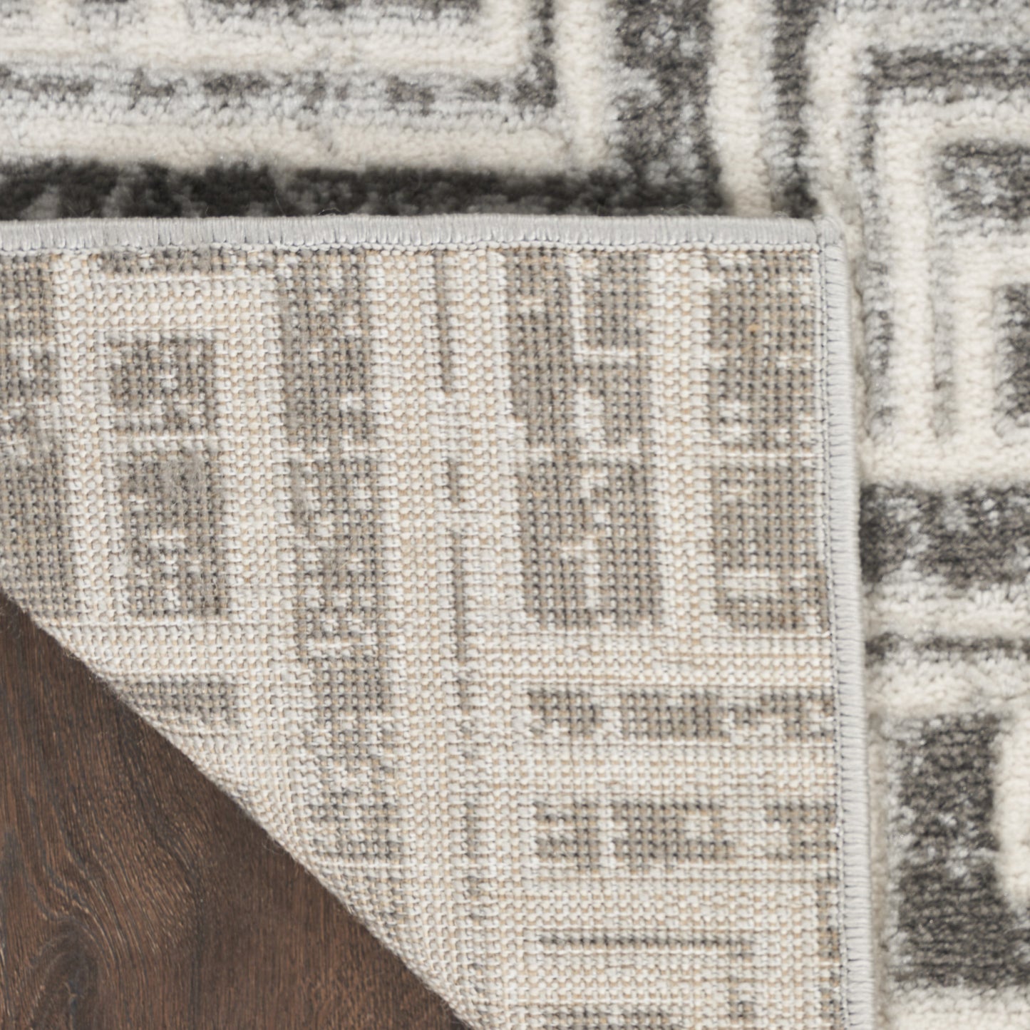 9' x 12' Gray Geometric Distressed Area Rug