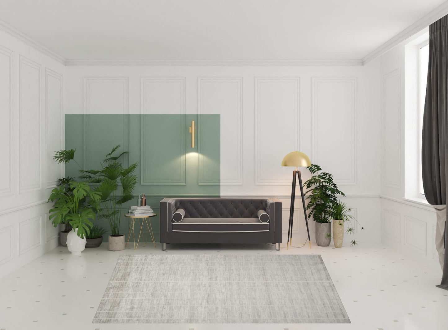 8' x 10' Gray Geometric Area Rug