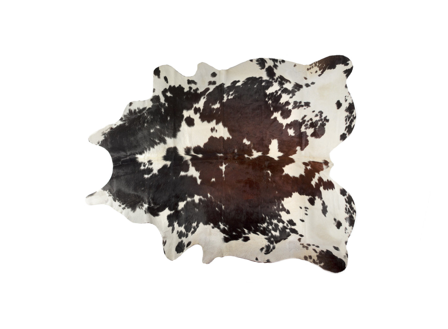5' x 7' Brown and White Cowhide Hand Knotted Area Rug