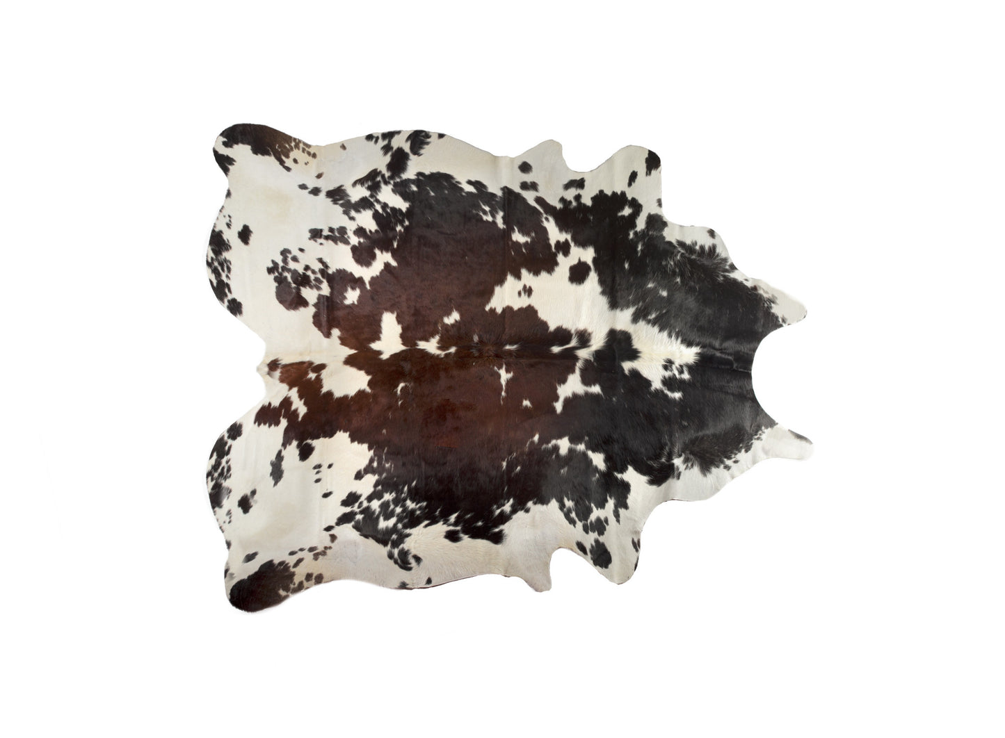5' x 7' Brown and White Cowhide Hand Knotted Area Rug