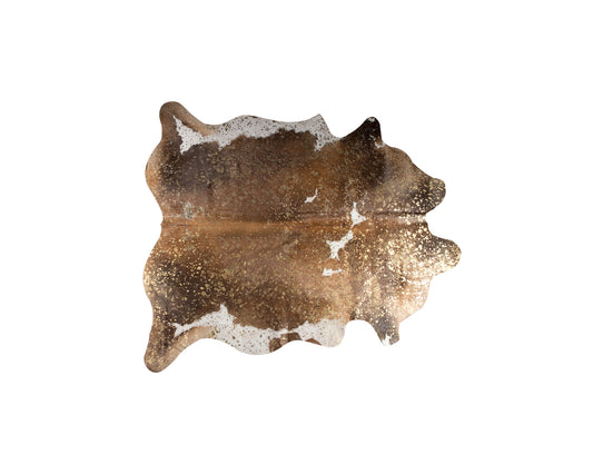 5' x 7' Brown and White Cowhide Hand Knotted Area Rug