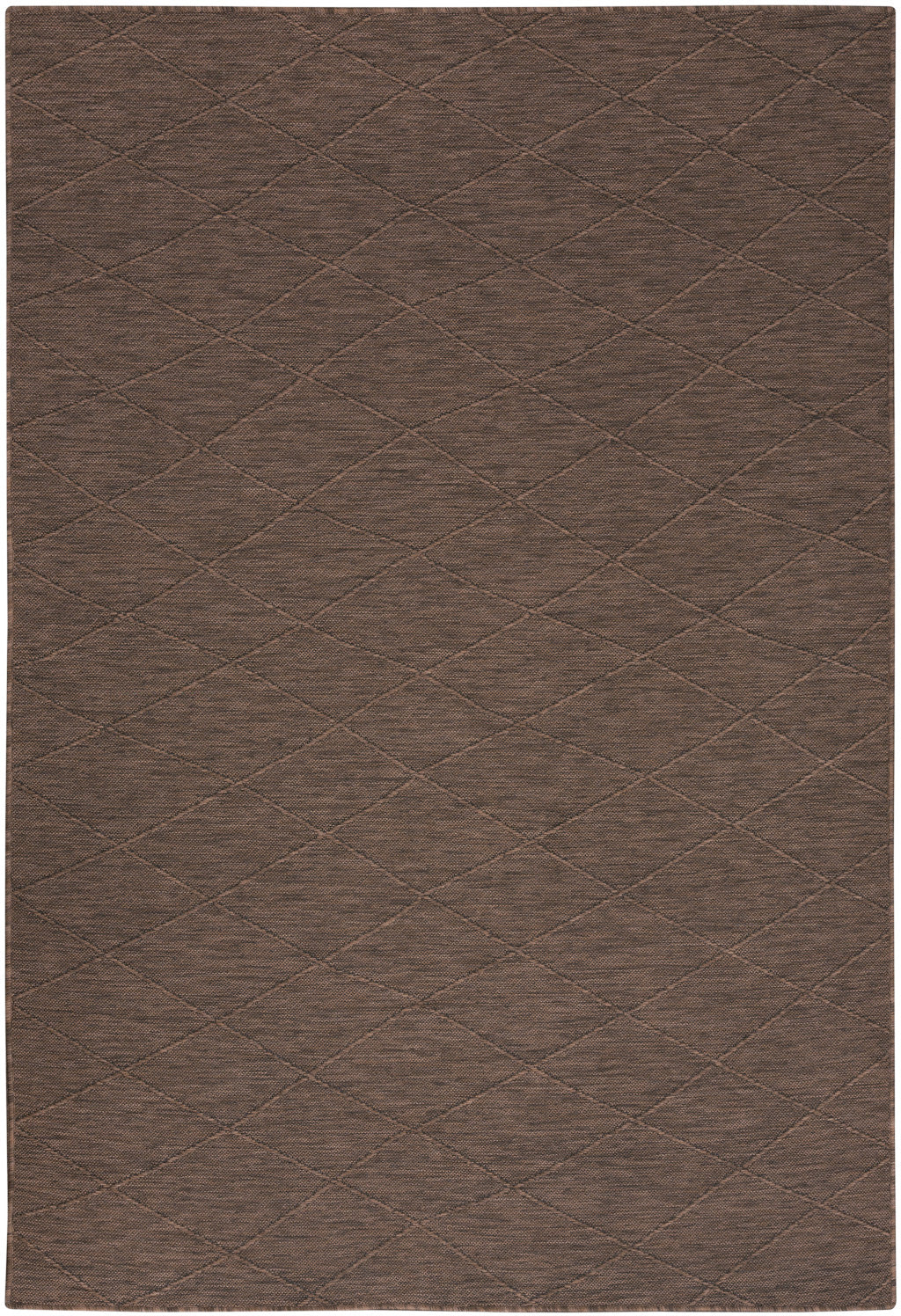 4' x 6' Brown Geometric Power Loom Non Skid Area Rug