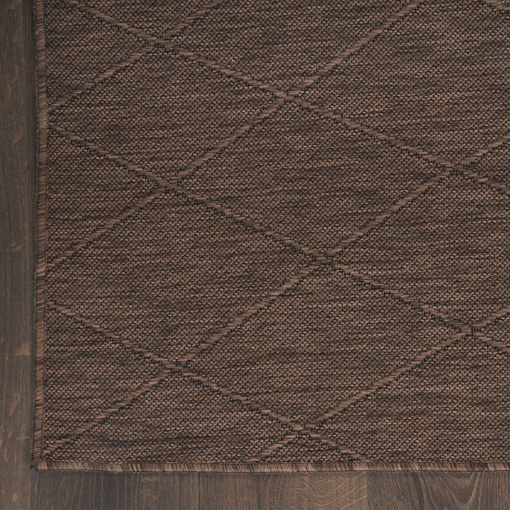 4' x 6' Brown Geometric Power Loom Non Skid Area Rug